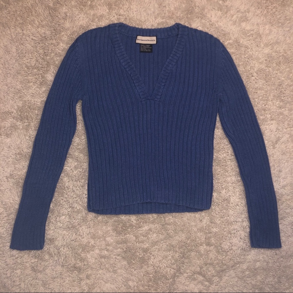 Great American Sweater Co small knit v neck